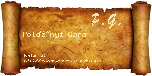 Polónyi Gara névjegykártya